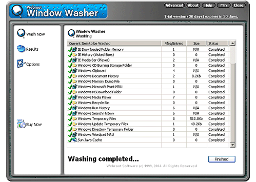Webroot Window Washer Screenshot